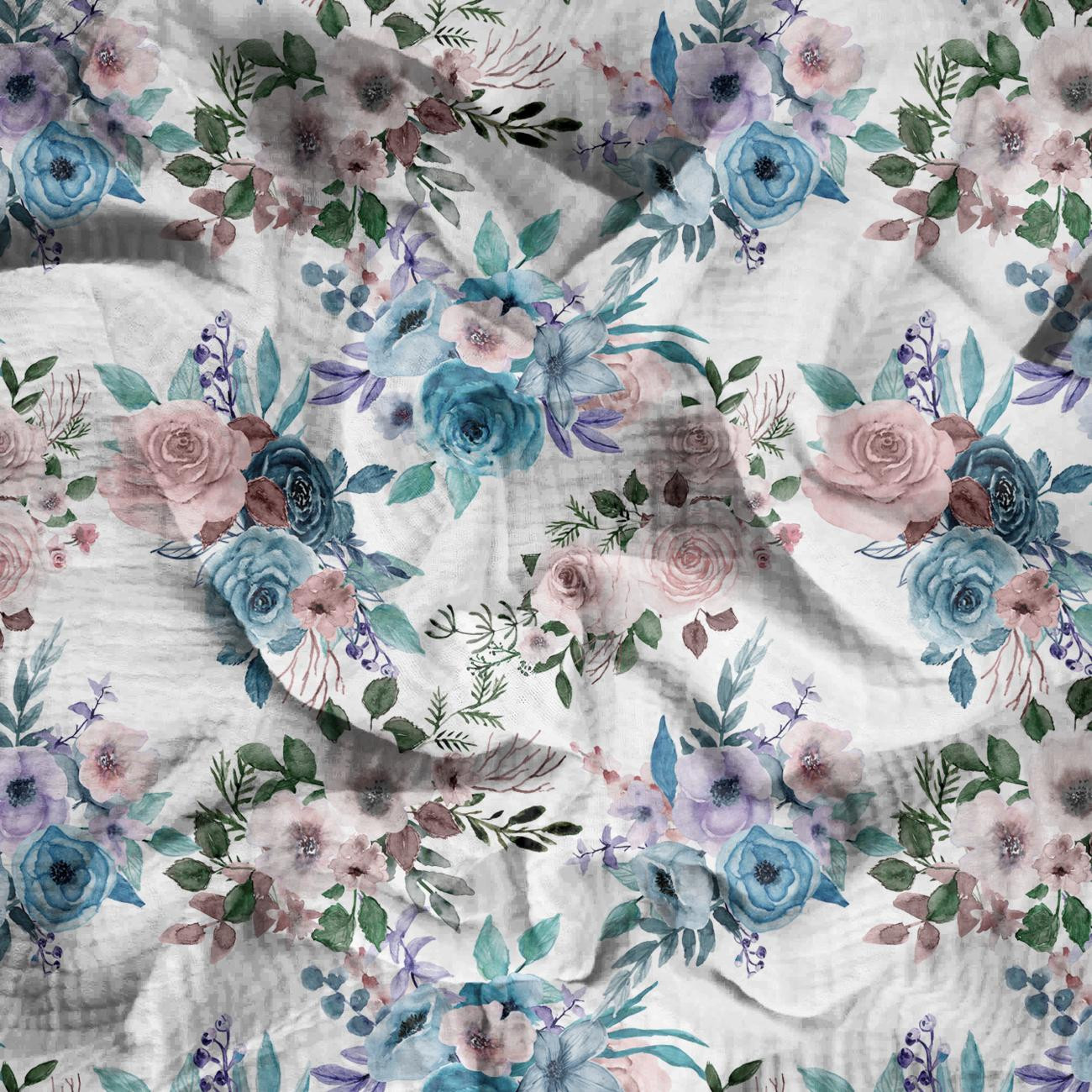 BLUMENSTRAUß Ms 9 (KÜRBISGARTEN) - Baumwoll Musselin