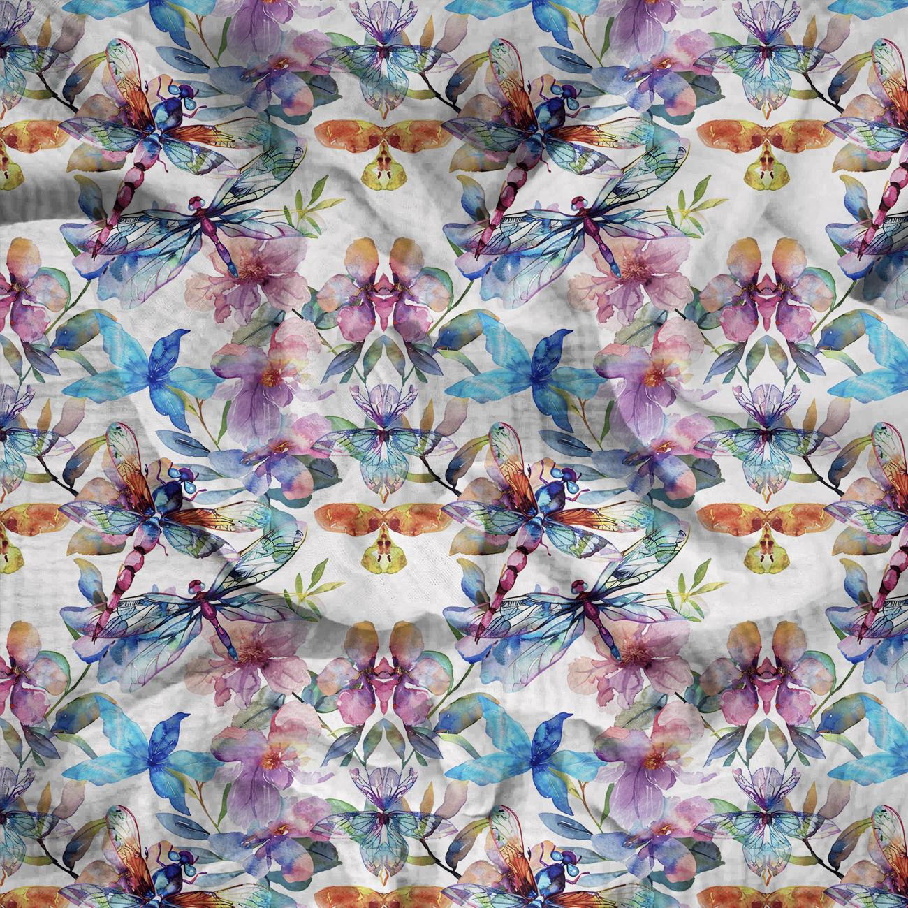 Butterfly & Flowers wz.16 - Baumwoll Musselin
