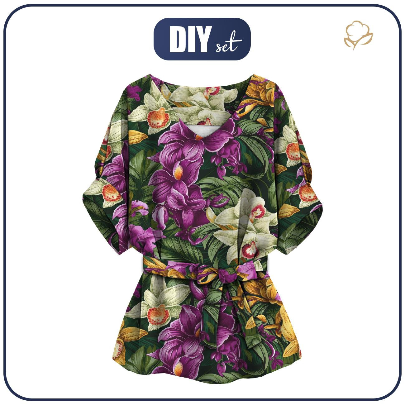 KIMONO BLUSE - EXOTIC ORCHIDS MS. 7 - Nähset 