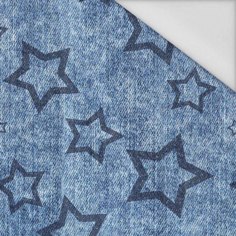 DUNKELBLAU STERNE (KONTUR) / vintage look jeans dunkelblau - Wasserabweisende Webware
