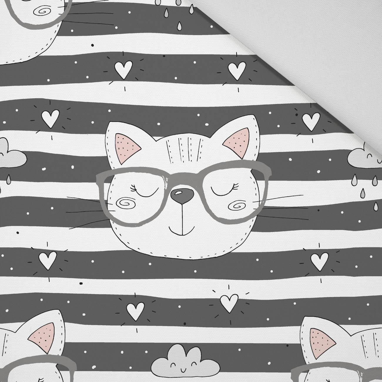KATZEN MIT BRILLEN / grau - Panama 220g