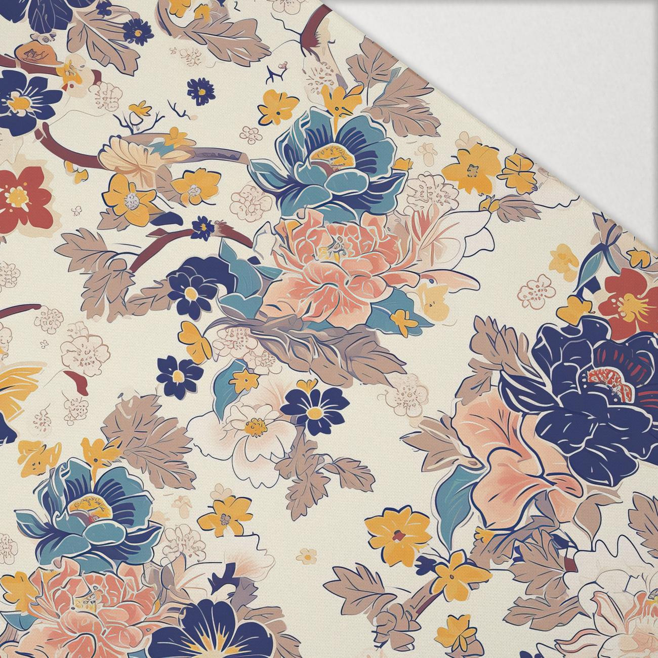 MIX FLOWERS - Hydrophober angerauter Wintersweat MIX FLOWERS - Hydrophober angerauter Wintersweat