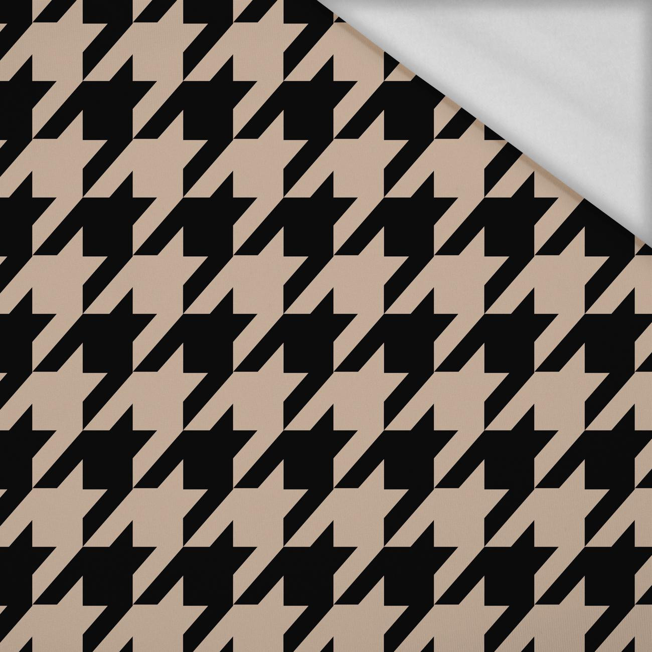 SCHWARZ HAHNENTRITT / BEIGE - Thermo lycra