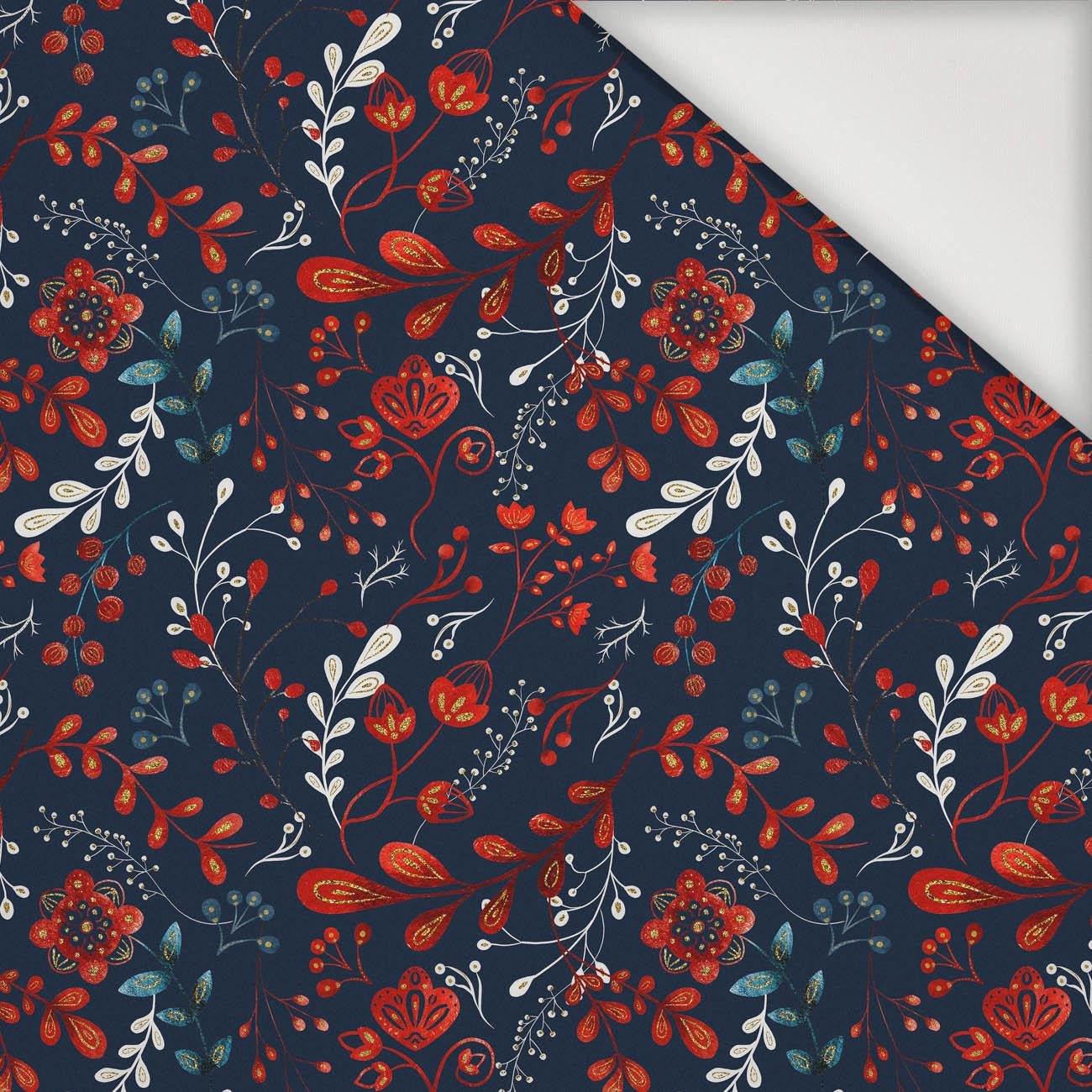 FOLK FLORAL M. 1 / rot (FOLK WALD) - Nylonstoff PUMI