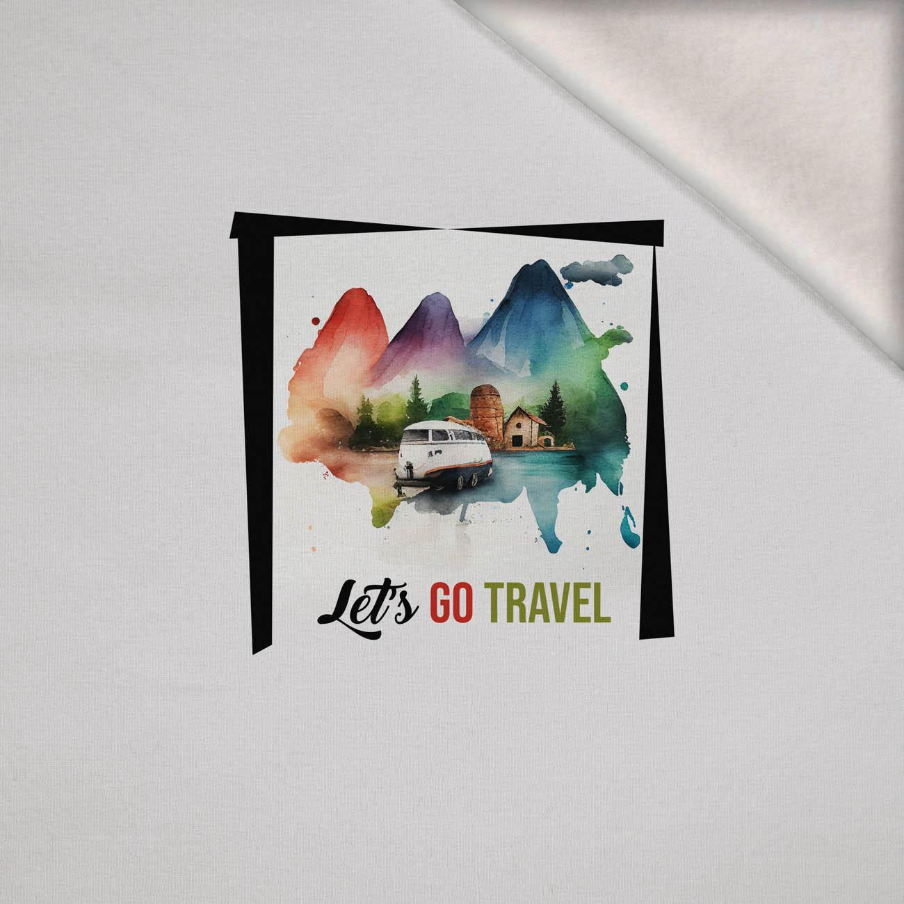 LET'S GO TRAVEL - Paneel (60cm x 50cm) Wintersweat angeraut mit Elastan ITY