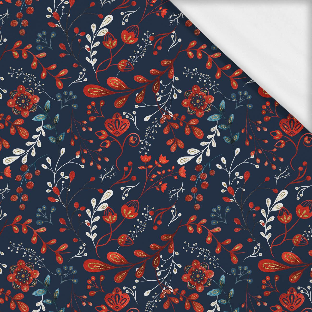 FOLK FLORAL M. 1 / rot (FOLK WALD)- Single Jersey mit Elastan ITY