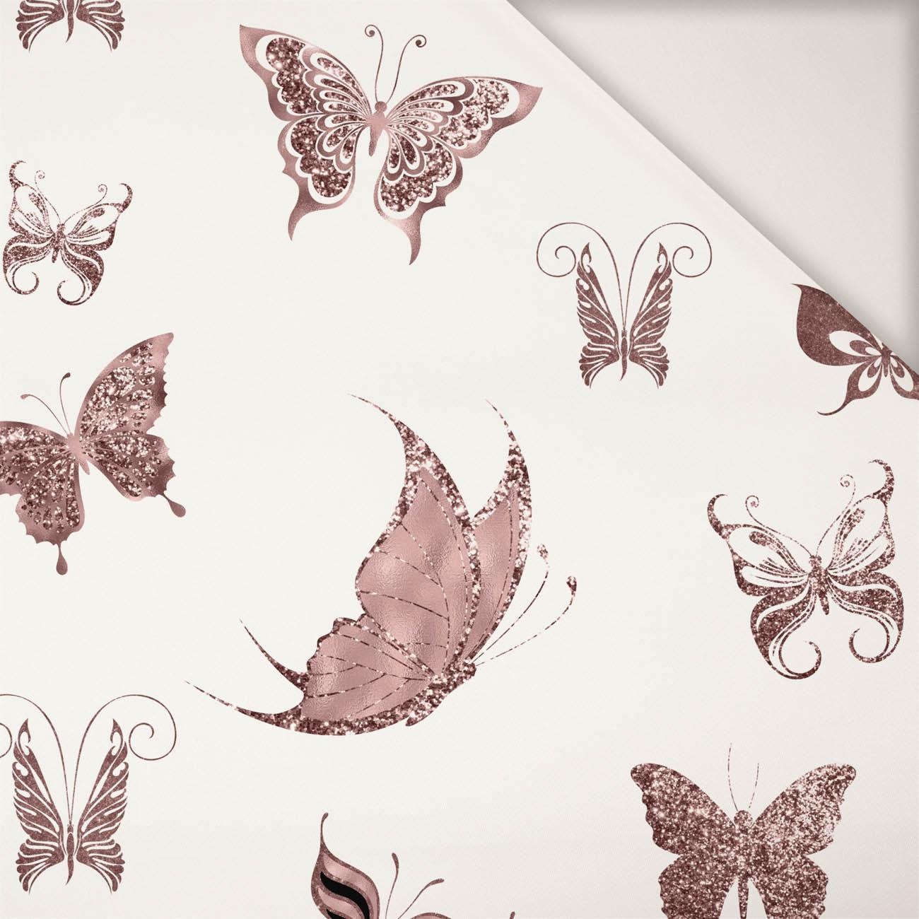60CM SCHMETTERLINGE (GLITTER SCHMETTERLINGE) / weiß - Baumwolle Satin 190g