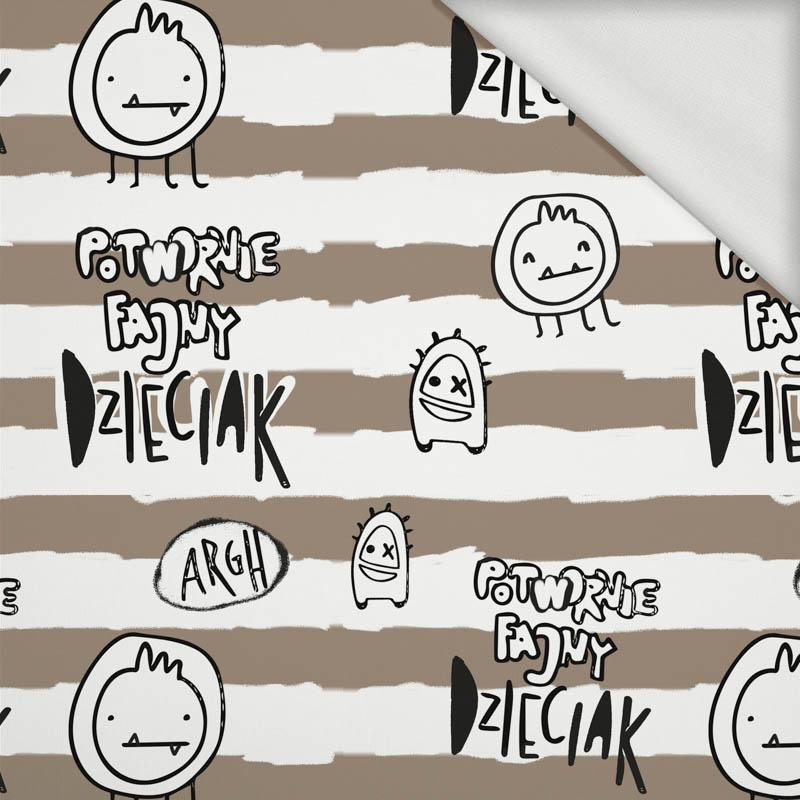 POTWORNIE FAJNY DZIECIAK / BEIGE STREIFEN (SCHULZEICHNUNGEN) - Sommersweat