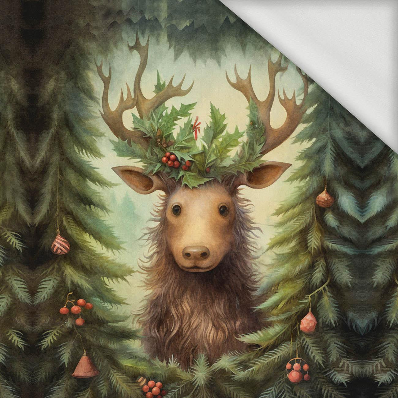 VINTAGE CHRISTMAS REINDEER M. 2 - Paneel (60cm x 50cm) Sommersweat