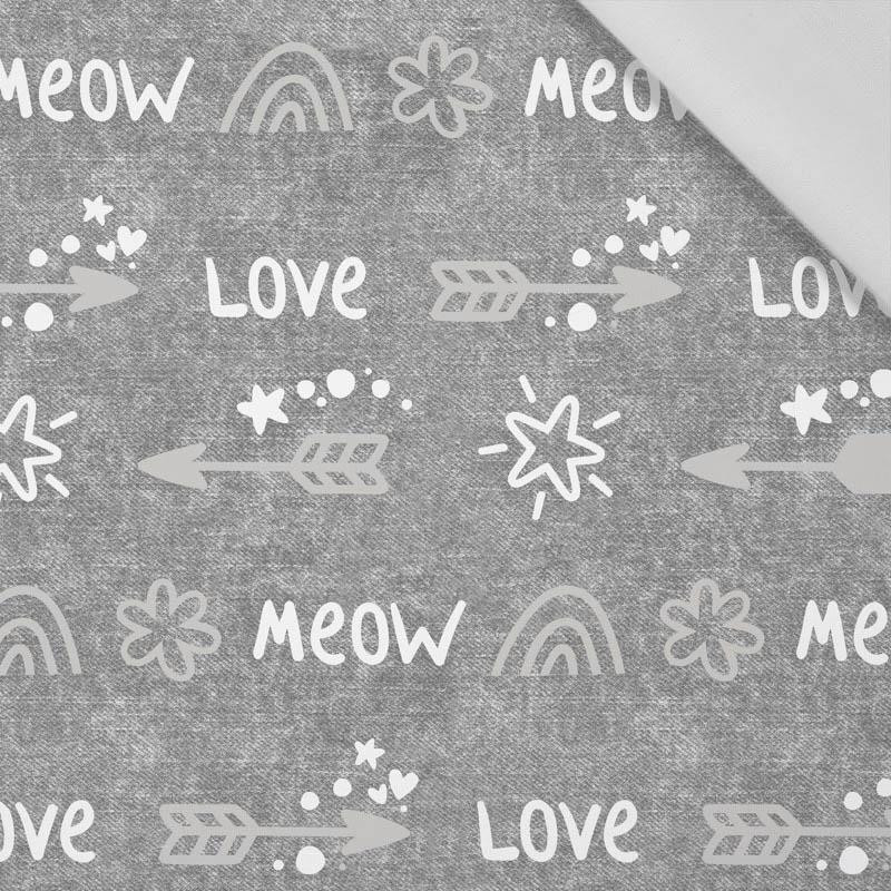 PFEILE / love (KATZENWELT) / ACID WASH GRAU  - Baumwoll Webware