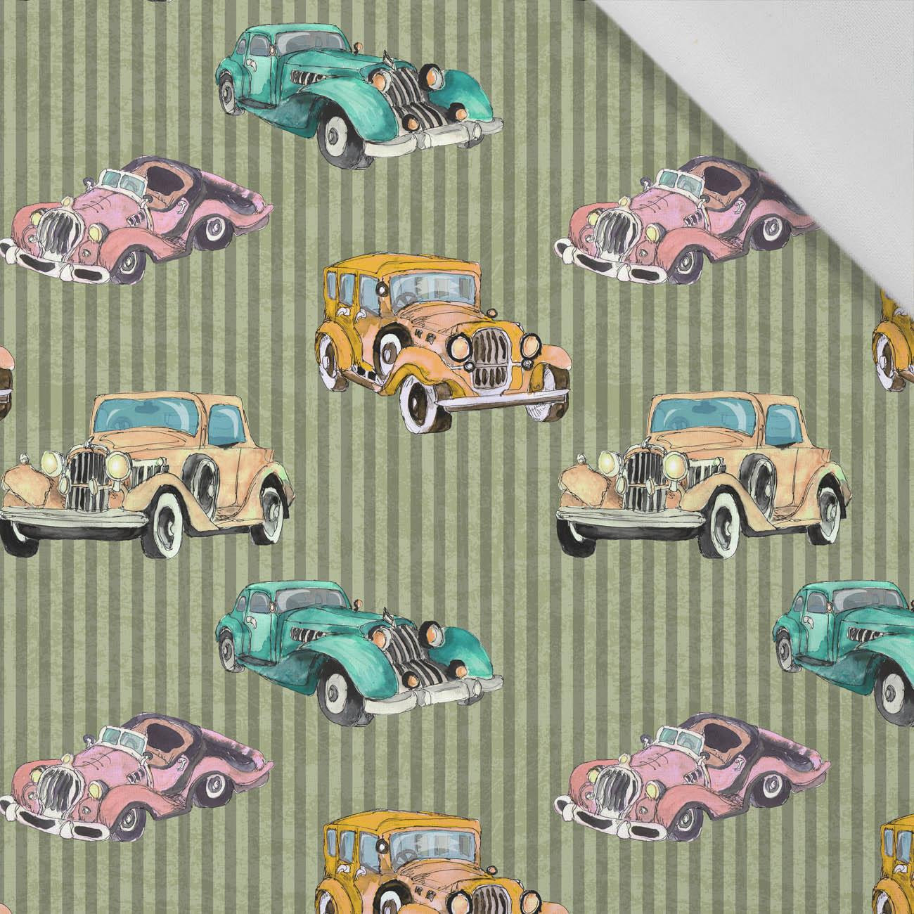 OLD CARS /STREIFEN M. 2 - Baumwoll Webware