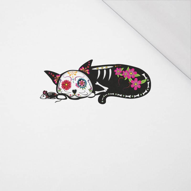 SCHLAFENDE KATZE ALICIA (DIA DE LOS MUERTOS) - SINGLE JERSEY PANEL 50cm x 60cm