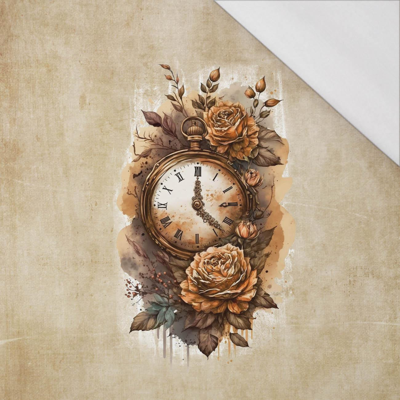 STEAMPUNK CLOCK - Paneel (60cm x 50cm) SINGLE JERSEY 