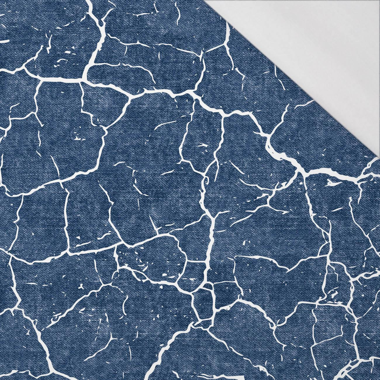 VERBRANNTE ERDE (weiß) / ACID WASH (dunkelblau) - bio single jerset mit Elastan Sommersweat