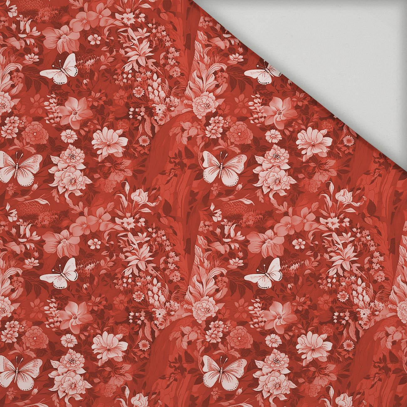 LUSCIOUS RED / FLOWERS - schnelltrocknende Webware