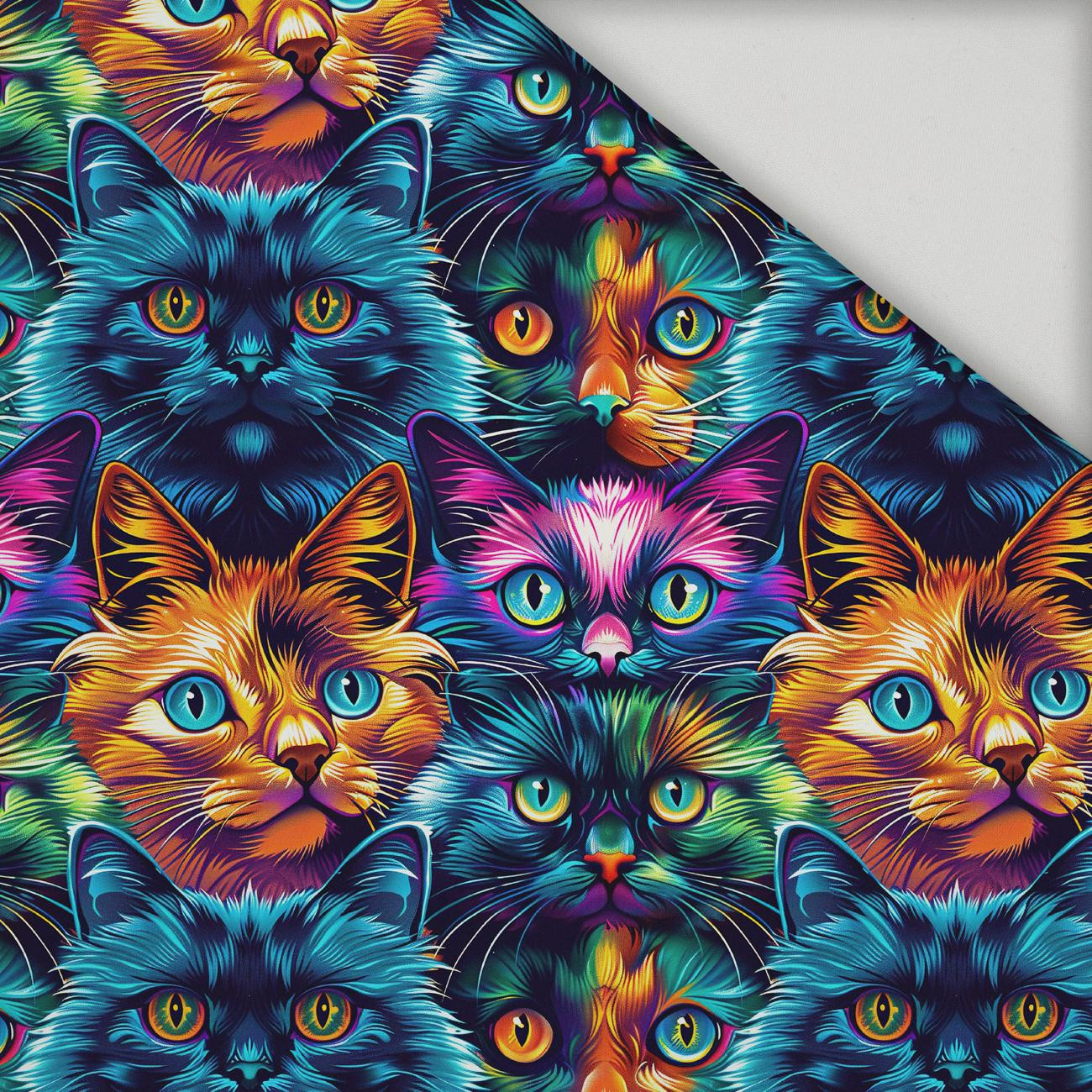 COLORFUL CATS - schnelltrocknende Webware