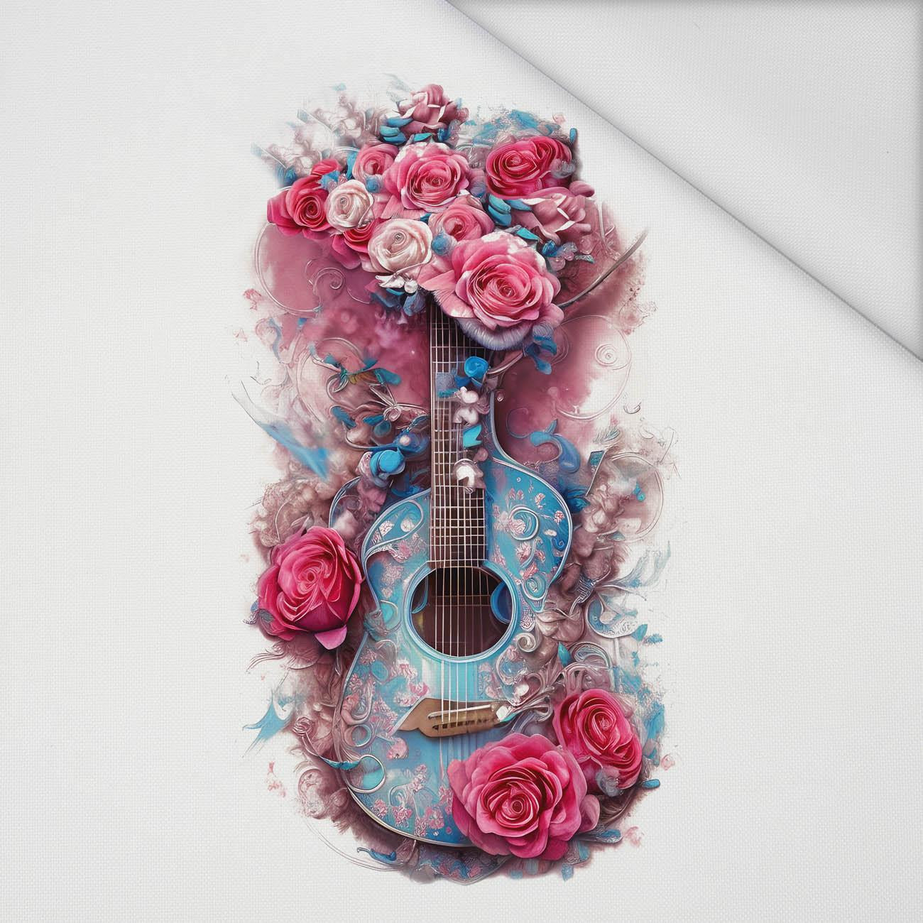 GITARRE MIT ROSEN - Paneel (60cm x 50cm) Wasserabweisende Webware