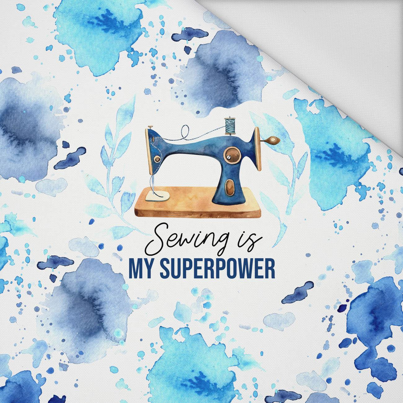 SEWING IS MY SUPERPOWER - Paneel (75cm x 80cm) Wasserabweisende Webware