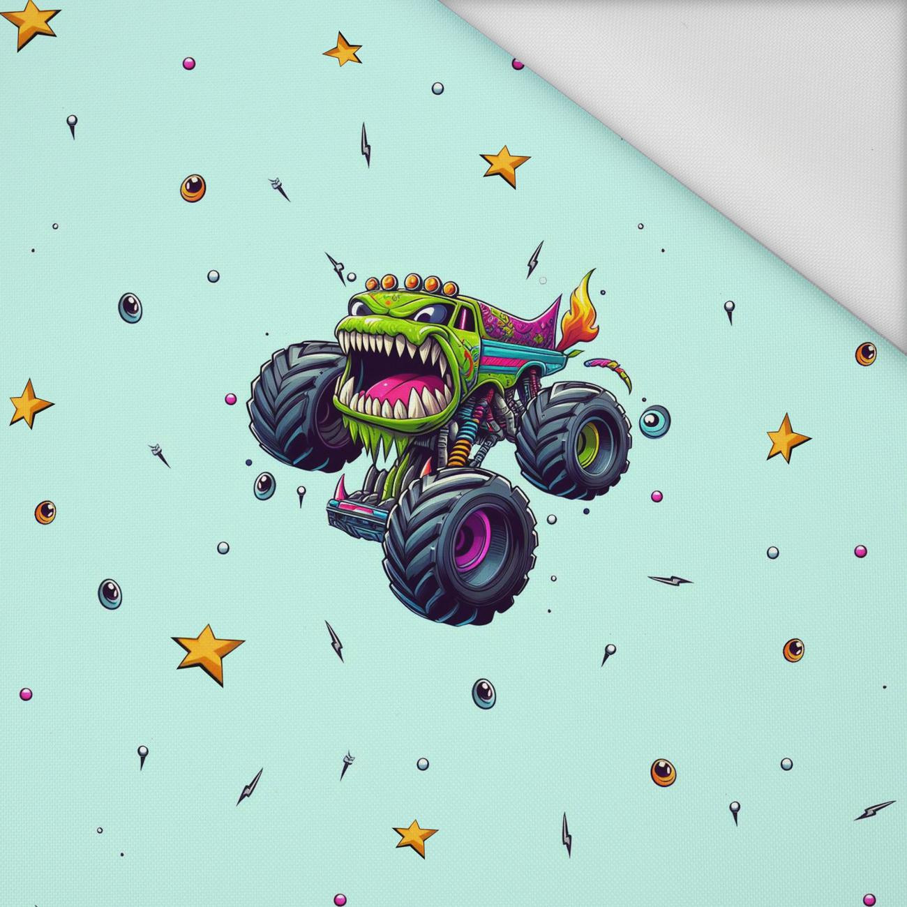 MONSTER TRUCK M. 3 - Paneel (60cm x 50cm) Wasserabweisende Webware