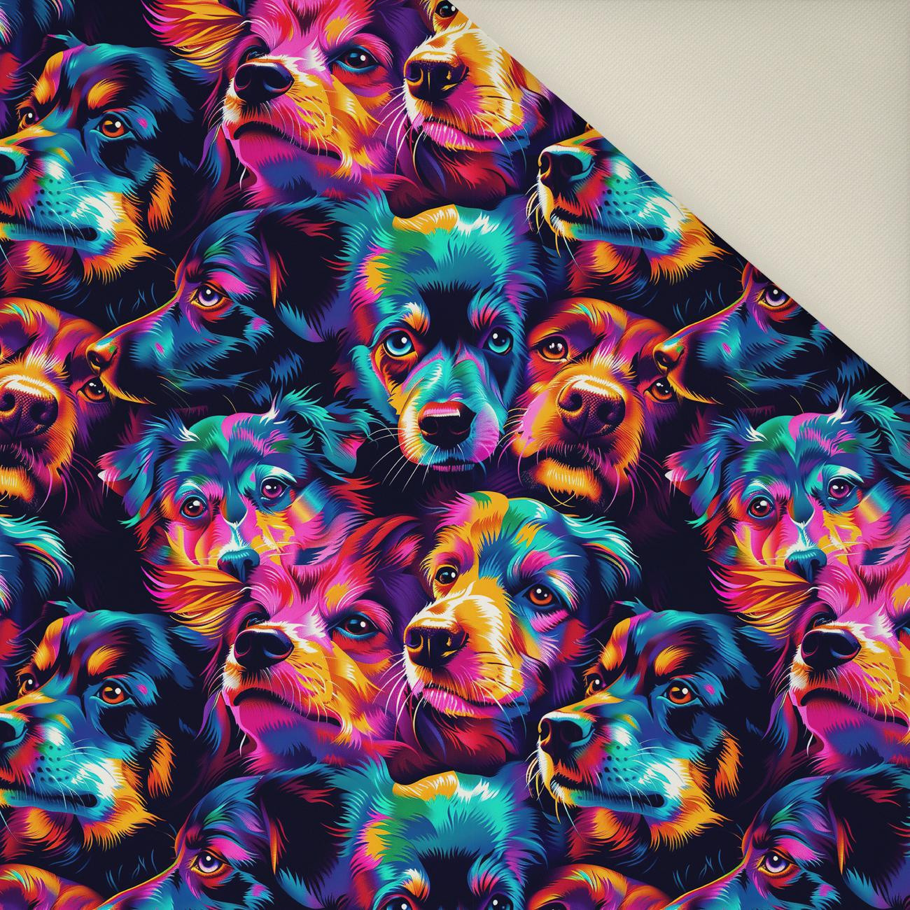 COLORFUL DOGS- Polster- Velours