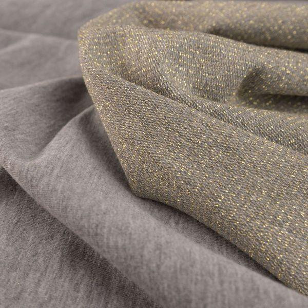 MELANGE GRAU / gold - Sommersweat mit Lurexfaden