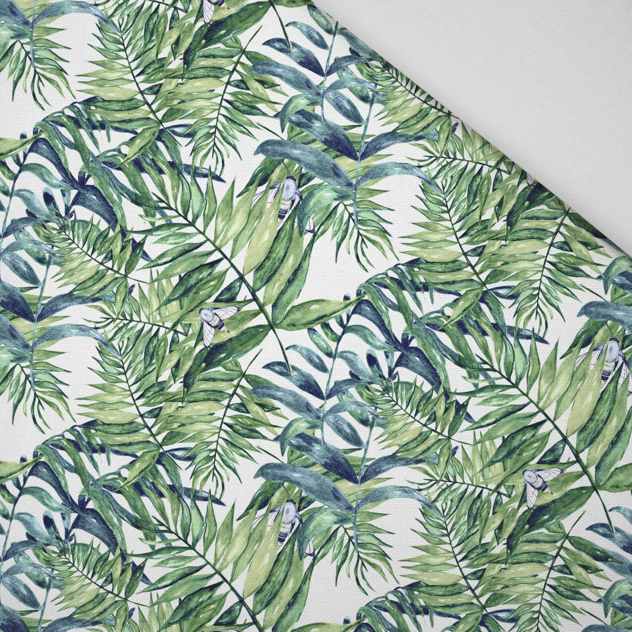 MINI BLÄTTER UND INSEKTEN MS.6 (TROPISCHE NATUR) / weiß - Bamboo fabric 170g