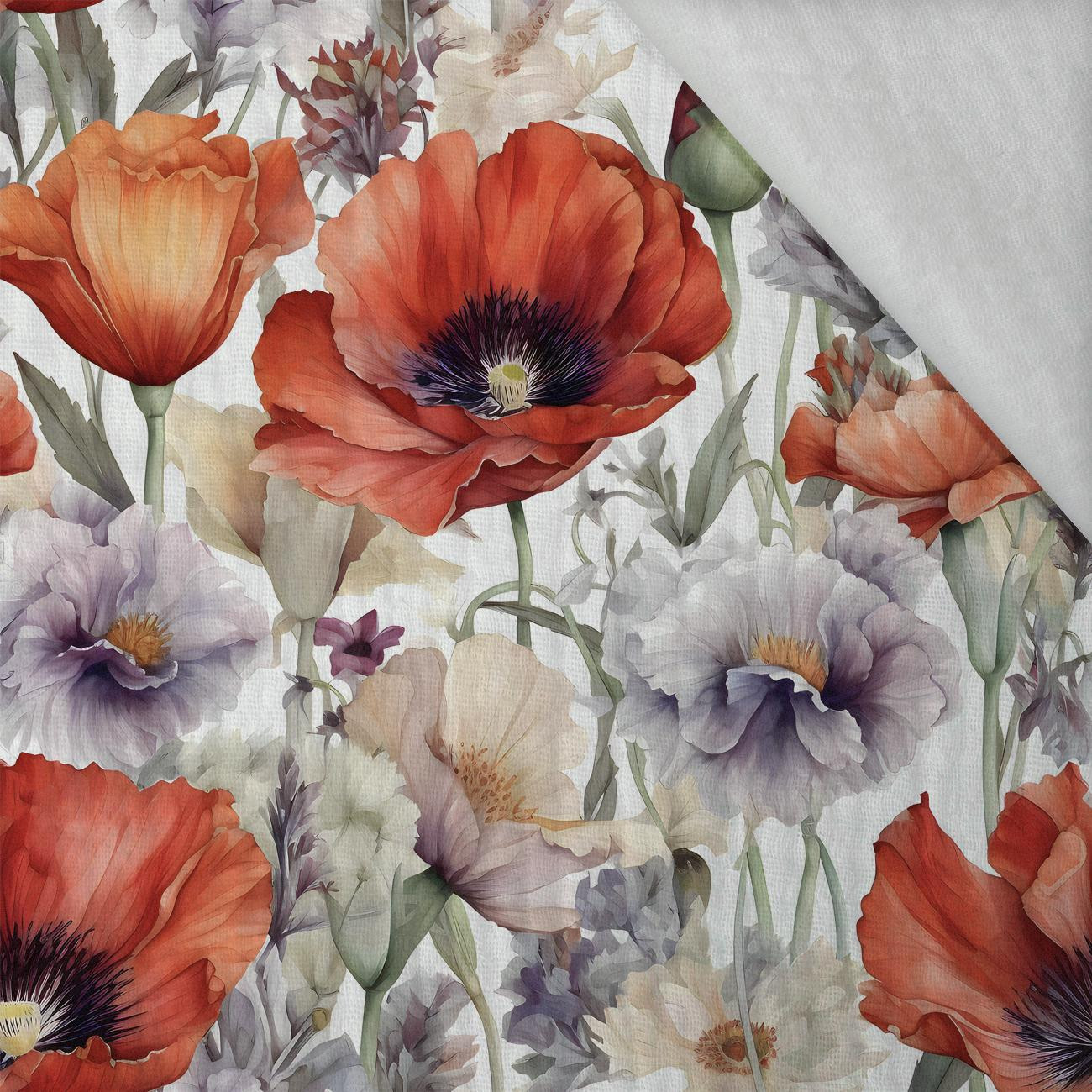 MOHNBLUMEN Ms. 5 - Baumwoll Musselin