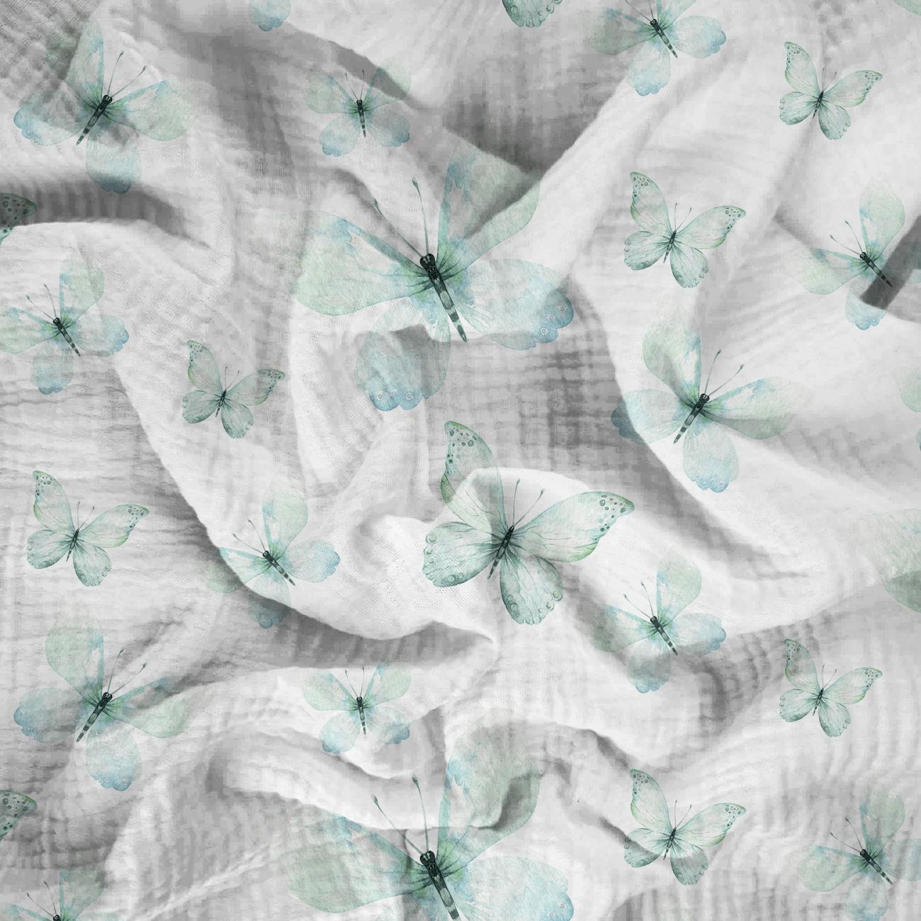 SCHMETTERLINGE M. 2 (AQUARELL-SCHMETTERLINGE) - Baumwoll Musselin