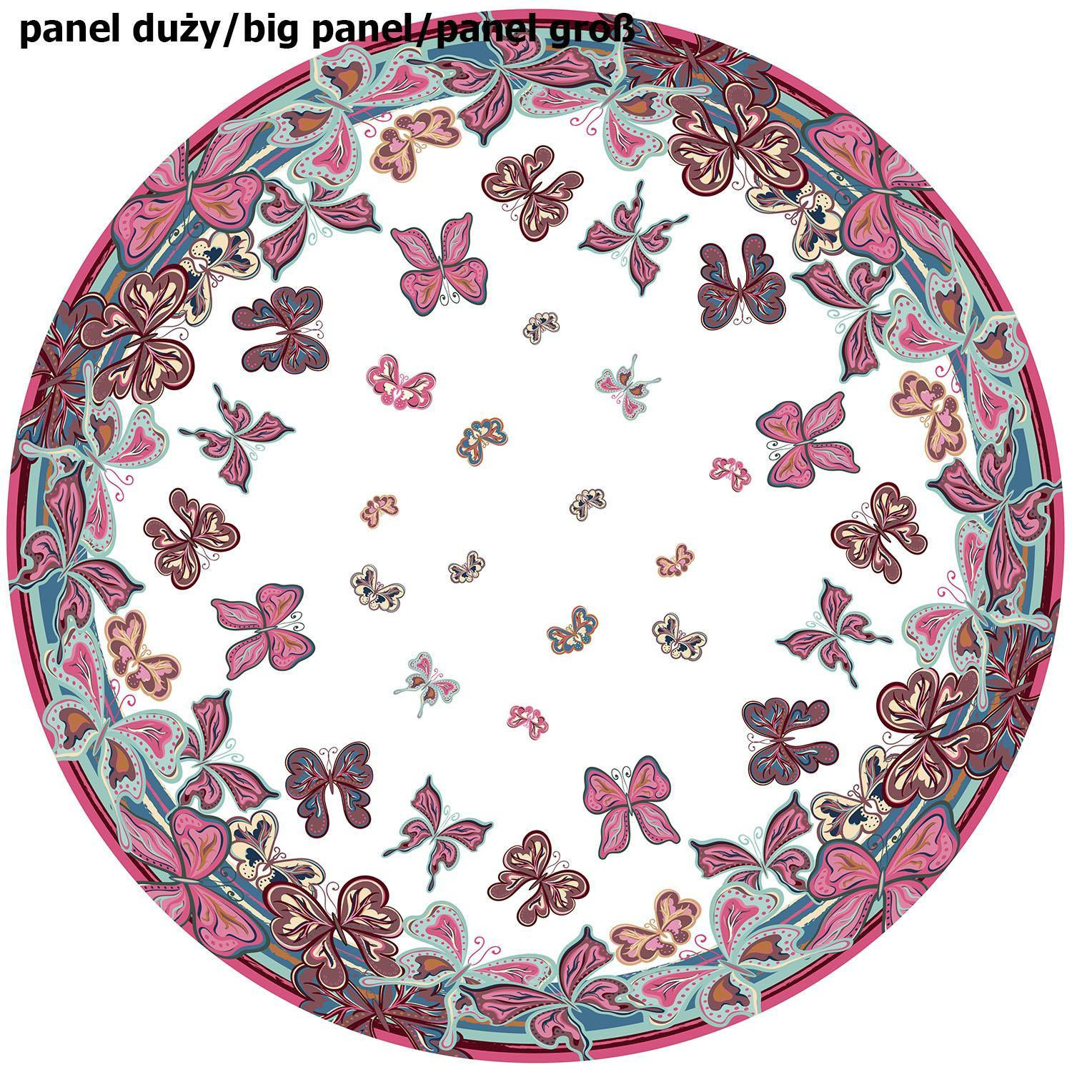 SCHMETTERLINGE (Motiv 1 rosa) / weiß - groß Tellerrock-Panel 