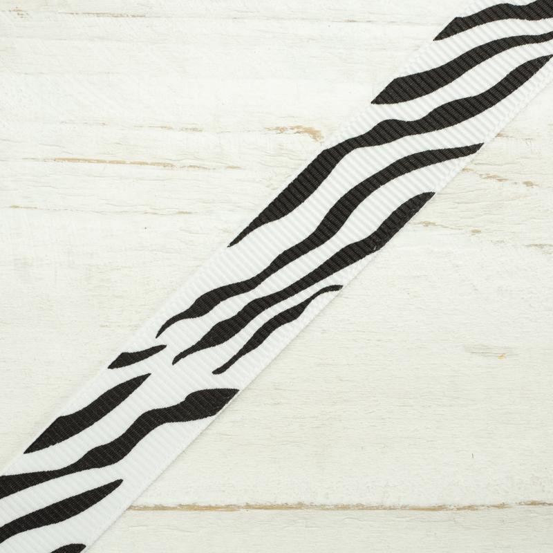 Ripsband 15 mm - zebra