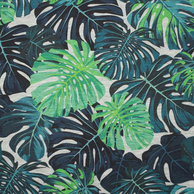 MONSTERA 2.0 / M-01 melange hellgrau - Sommersweat 