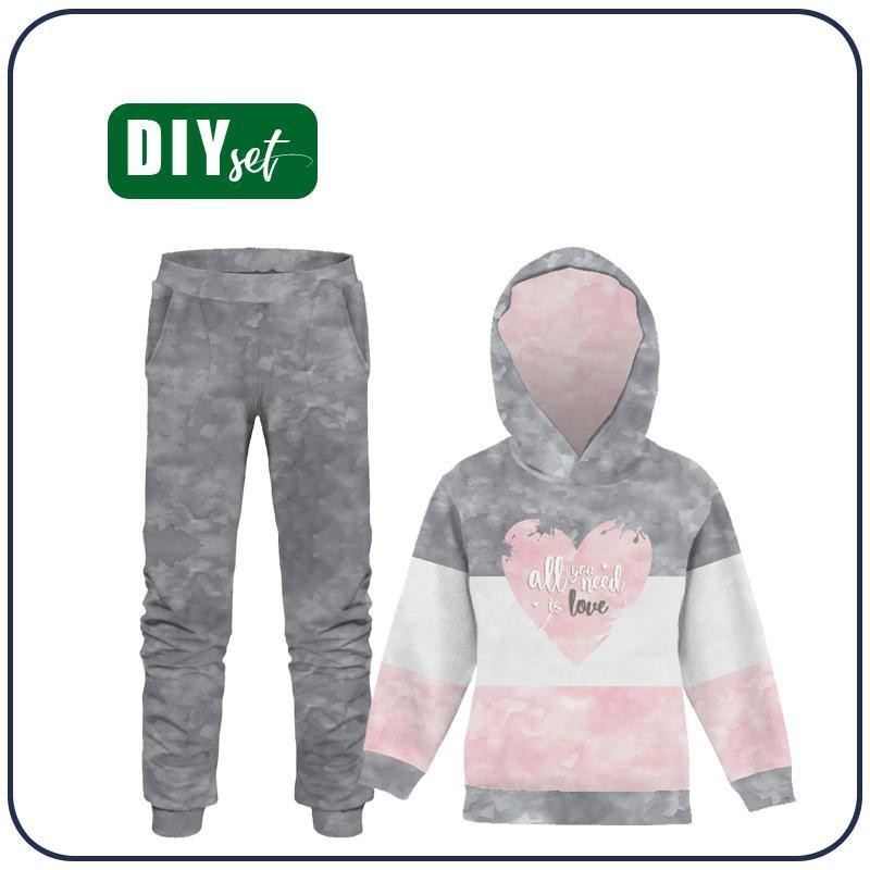 Jogginganzug für Kinder (OSLO) - ALL YOU NEED IS LOVE / Streifen - Sommersweat (146/152)
