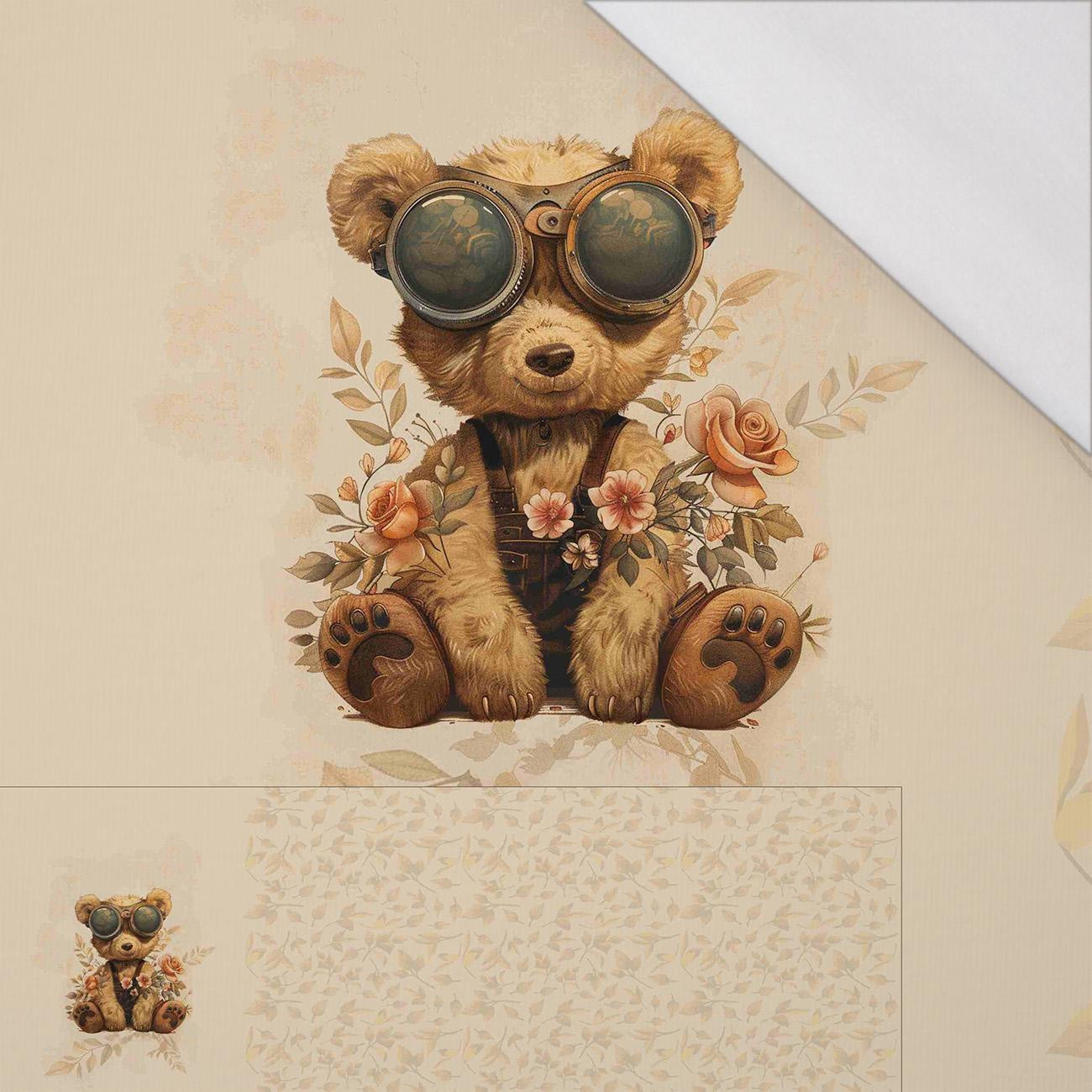 BEAR STEAMPUNK FOREST M. 2 - SINGLE JERSEY panoramisches Paneel (60cm x 155cm)