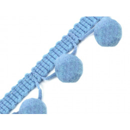 Band mit Pompons 13 mm - baby blue