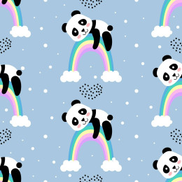 PANDA AUF EINEN REGENBOGEN - bio single jerset mit Elastan TE210 Sommersweat