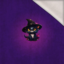 Black cat cute halloween wz6 - panel (60cm x 50cm) Wintersweat angeraut mit Elastan ITY