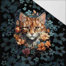 ANIMALS MANDALA wz.12 (cat) - panel (75cm x 80cm) Hydrophober angerauter Wintersweat