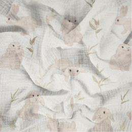 BEIGE HÄSCHEN (PASTELLHÄSCHEN) - Baumwoll Musselin