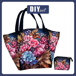 XL Tasche mit Utensilientasche 2 in 1 - Bouquet of flowers wz.3 - Nähset