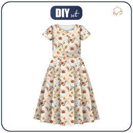 KINDER KLEID "MIA" - Butterfly & Flowers wz.4 - Nähset
