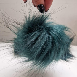 Kunstfell Pompon 12 cm - DARK TEAL