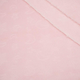 40cm - STERNE UND MONDE / blass rosa - geprägter Plüsch