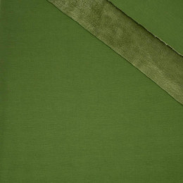 44cm - KALE / grün - Kuschelsweat mit Plüsch / Alpenfleece