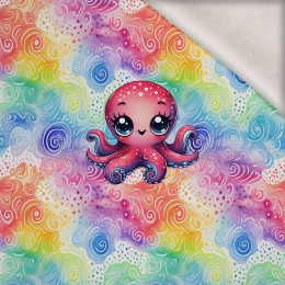 OCTOPUS (SEA ANIMALS m. 3) - Paneel (60cm x 50cm) Wintersweat angeraut mit Elastan ITY