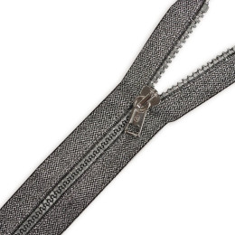 Profile Reissverschluss dekorativ teilbar 30 cm - dunkles Silber
