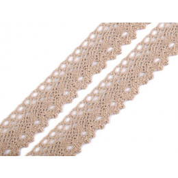 Baumwoll Spitzenband 28 mm - beige