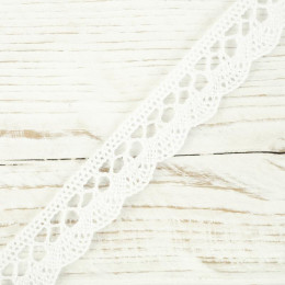 Baumwoll Spitzenband 18 mm - weiß