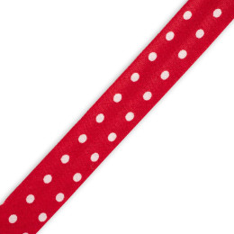 Schrägband Baumwolle gepunktet 15mm - rot