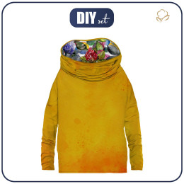 Sweatshirt mit Schalkragen und Fledermausärmel (FURIA) - YELLOW SPECKS / aquarell klee - Nähset
