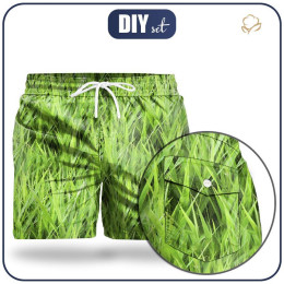 Herren badehose - GRÜNES GRAS - Nähset